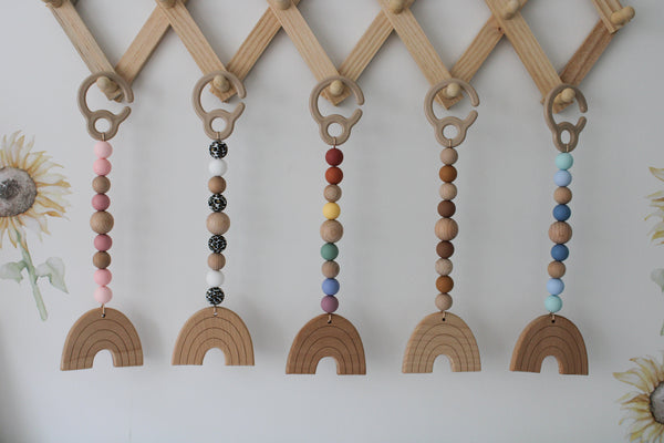 Wooden Rainbow Pram Toys