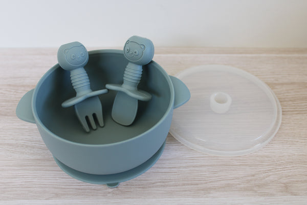 Silicone Suction Bowl & Chewtensils Set