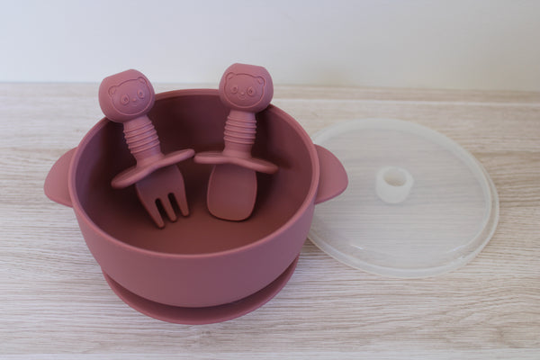 Silicone Suction Bowl & Chewtensils Set