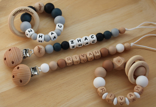 Personalised Dummy Chain & Rattle Set